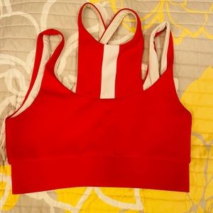 BUFF BUNNY Red High neck strappy sports bra